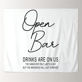 Lofaris Personalized Open Bar Sign Wedding Backdrop Banner